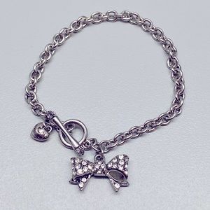 Juicy couture silver chain link bow bracelet